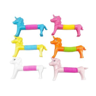 China Relieve Anxiety 2022 Hot Style Relieve Colorful Flexible Unicorn Pipe Pop Tubes Fidget Toys StressSensory Straw Diy Variety Shapes Magic for sale