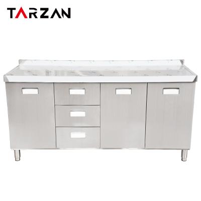 China Simple Sideboard Designs Stainless Steel Kitchen Cupboards Outdoor Cabinets Made In China Kitchen Furniture Cabinet Drawer for sale