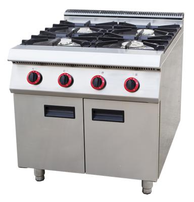 China Commercial Hotel Kitchen Equipment Stainless Steel Gas Stove Cabinet With 4 Burner Europe Cooker for sale