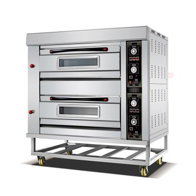 China High Efficiency Stainless Steel 2 Deck Cupcake Oven Machinery Commercial Gas Baking Oven For Cookies for sale