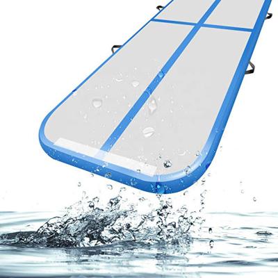 China DWF+PVC Tarpaulin Aeor Hot Selling Inflatable Air Track With Pump Electric Gymnastic Air Track Tumbling Mat for sale