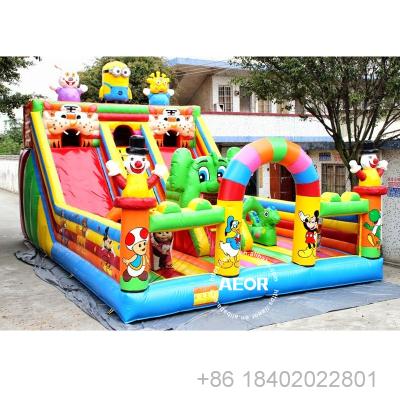 China Commercial Plato 0.55mm Large PVC Inflatable Castle Amusement Park Slide Amusement Bouncy City for sale