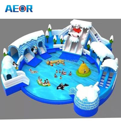 China Best PVC Material Commercial Outdoor Inflatable Water Park Inflatable Floating Water / Pool With Slide Floating Equipment for sale