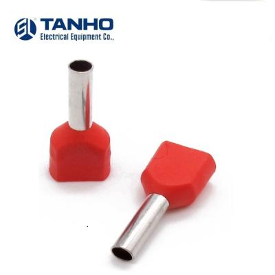 China TANHO Power Tapestry Wool Tube Insulated Rope End Terminals Tinned Copper Ferrule End Lugs TE Type for sale