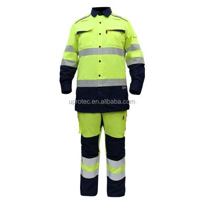 China Waterproof Hi Vis Windproof Work Wear Class High Visibility Protective Raincoat Comfortable Work Wear Safety Clothing for sale