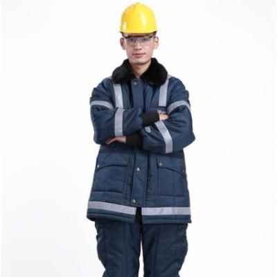 China High Quality Navy Blue Jacket Freezer Workwear Industrial Uniform FR Workwear Uniforms Waterproof Windproof Uniform for sale