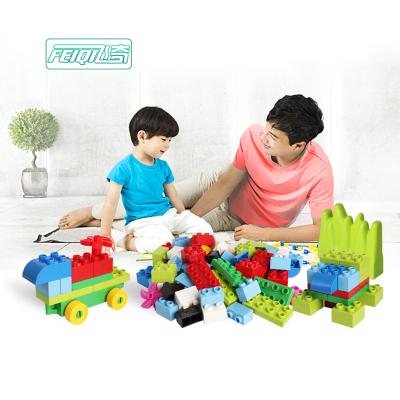 China High Quality Plastic Building Toy Feiqitoy DIY Children Kids Building Blocks Board With Chair for sale