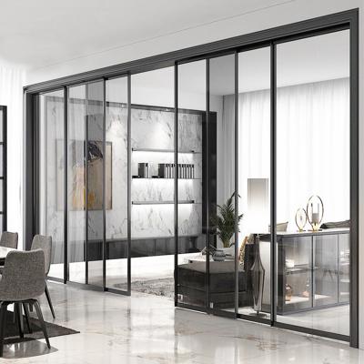 China Contemporary Sliding Door Impact Sliding Glass Door Frame Alloy Aluminum Exterior Door for sale