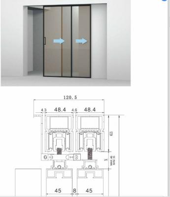 China Contemporary Interior Room Integrated Automatic Electric Sliding Glass Door Veneer Door Frameless Secret Double Wall Pane for sale