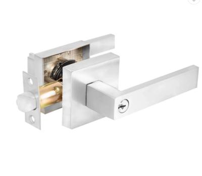 China Tubular Wood Door Simple Style Flush Square Door Handle Lever Lock Set for sale