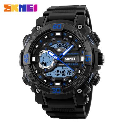 China Wholesale Skmei 50m Alarm Waterproof Dual Time Digital Analog Watch For Men for sale