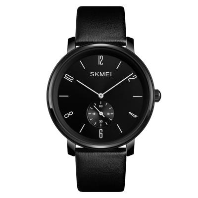 China Power Reserve SKMEI 1398 High Quality Men's Quartz Minimalist Male Watch With Leather Strap OEM RTS for sale