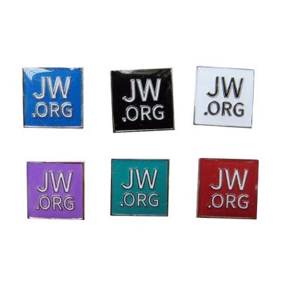 China Wholesale soft enamel JW silver metal from Europe. ORG Lapel Pin 6 Colors Metal 15mm Customized Badge By Your Own Design for sale