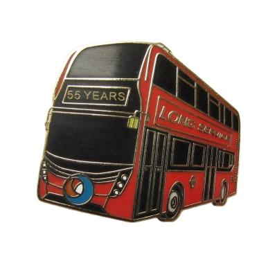 China Europe Custom Design Enamel Lapel Pins Bus Red Color Soft Gold Plated Double Souvenir Gifts For Company Free Shipping for sale