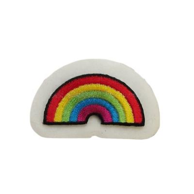 China 100% Viable Wholesale Manufacturer Rainbow Shaped Colors Embroidered Patches for sale