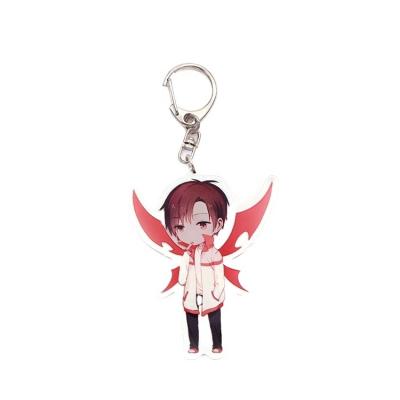 China Wholesale Logo Cartoon Characters Key Chain Manufacture Custom Red Cool Handsome Man Acrylic Key Chain Design High Quality for sale