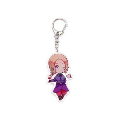 China Mini Character Acrylic Professional Lovely Girl Key Chain Cartoon Logo Character Custom Gift Acrylic Personalized Key Chain for sale