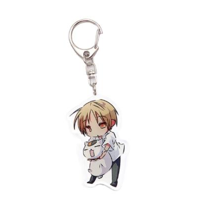 China 2021 High Quality Cute Bilateral Offset Acrylic Anime Cartoon Pocket Logo Printing Key Chain Custom Digit Printing Key Chain for sale