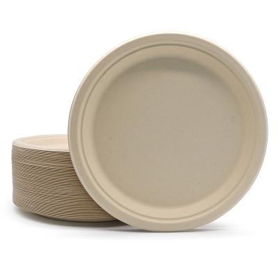 China Within 90 Days CAPA Biodegradable Compostable Custom Quality 10 Inch Disposable Sugarcane Disposable Bagasse Dishes Best Eco Friendly Food for sale