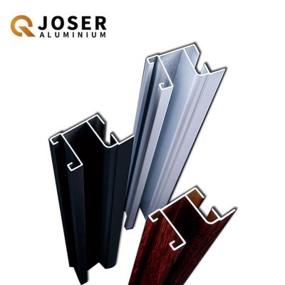 China door & Window Wood Grain Transfer Aluminum Profiles For Electric Curtain Track 6063 T5 Extrusion Hardware for sale