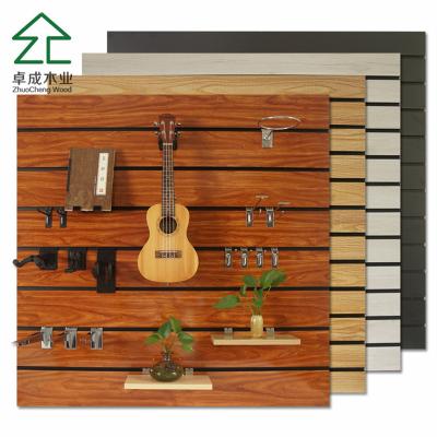 China MDF Slatwall Wholesale/Wallpanel Manufacturers Slotted Board for Hooks for sale