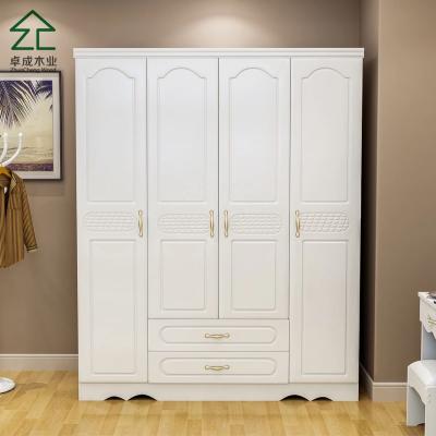 China American style solid wood wardrobe modern contracted white wardrobe for sale