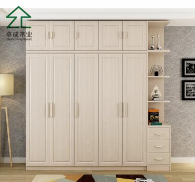 China Modern Design Bedroom Furniture Melamine Wooden Wardrobe Large Storage for sale