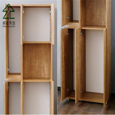 China Clean Room Three-Door High Gloss White Shoes Display Cabinet With Drawers And Mirror for sale