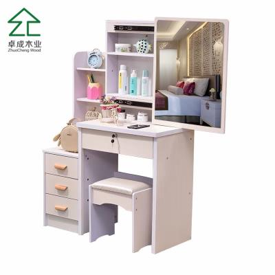 China vanity adjustable dresser luxury bedroom dressing table with drawer and mirror for sale