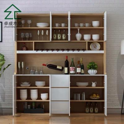 China Contemporary contracted nordic light luxury dining room solid wood MDF particleboard sideboard kitchen cabinet cupboard modern for sale