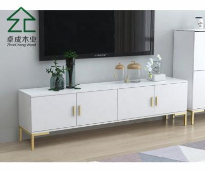 China Best sell home furniture TV stand white MDF wooden universal entertainment TV desk stand for living room for sale