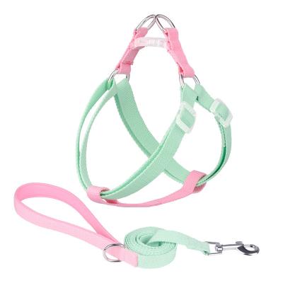 China Viable Meijietong Macarons Factory Wholesale With Color Cotton Cute Puppy Pet Harness For Dogs Dog Collar And Leash Harness Set for sale