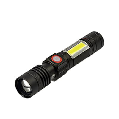 China COB Zoomable Emergency Mini LED Rechargeable Flashlight Waterproof Super Bright Tactical T6 Flashlight Multifunctional Torch Light for sale