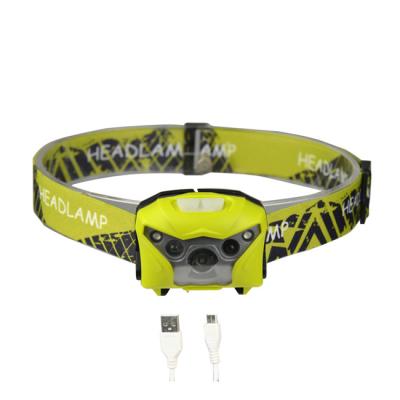 China High Power Camping Camping Headlamp, Rechargeable Headlamp, Led Hunting Headlight Motion Sensor Headlamp for sale