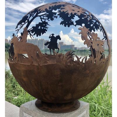 China Industrial Stocked Fire Pit Art Sphere Cowboy 60/80/90/100cm for sale