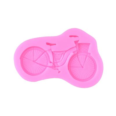 China Bicycle D-0285 silicone mold bicycle silicone fondant cake mold viable chocolate mold DIY baking tool for sale