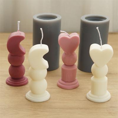 China Viable Moon Love Scepter Aromatherapy Cupcake Candle Mold DIY Plaster Candle Vessel Mold B-3377 for sale