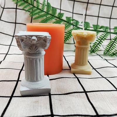 China B-3094 Disposable Roman Column 3D Candle Mold Cake Decorating Silicone Mold DIY Candle Mold for sale