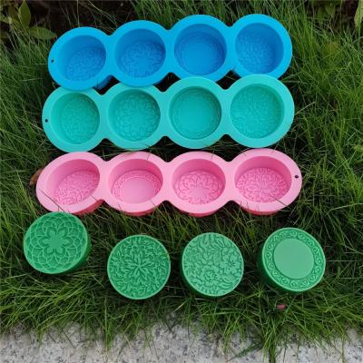 China A-1611 DIY Round Shape Handmade Soap Mold Sustainable Handmade Soap Mold Hot Selling Mold 4 Cavities Soap Mold for sale