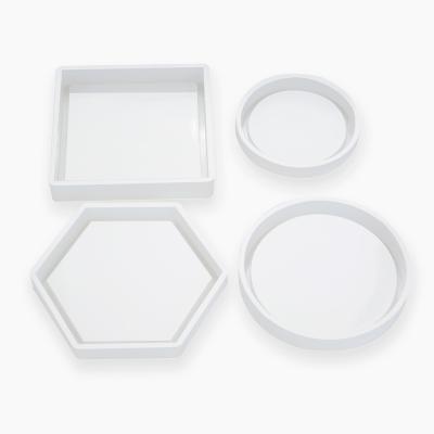 China C-0081 Disposable Cup Pads Coaster Silicone Mold For Epoxy Hexagon Craft Making Resin Casting Molds DYI for sale