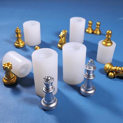 China C-0138 DIY Epoxy Resin 6PCS 3D Silicone Chess Mold Viable Silicone Resin Molds for sale