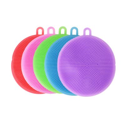 China Viable Dish Scrubber Tool Kitchen Silicone Food Grade Sponge Dish Brush Factory Cleaning Wholesale for sale