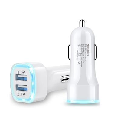 China Smart Mobile Phone Cell Phone Car Charger 12V-24V Output Dual USB Car Charger For iPhone For Samsung for sale