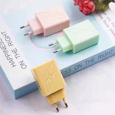 China Mobile Phone Types Factory Latest Macron Color Cute USB Cell Phone Charger Power Charging Key Adapter for sale