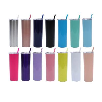 China Sustainable Custom Vacuum Insulated 20oz Stainless Steel Colorful Slim Water Bottle Lean Tumbler Wholesale for sale