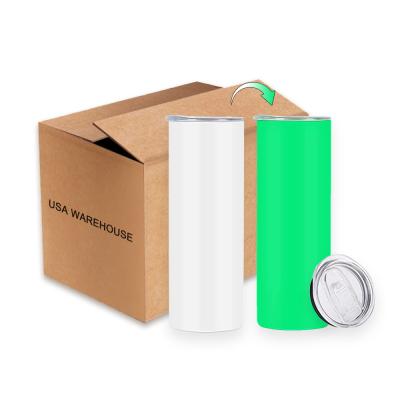 China Travel Viable Steel Lean Color Changing Double Wall 20oz Glow In The Dark Sublimation Tumbler Mugs Mug Bulk for sale