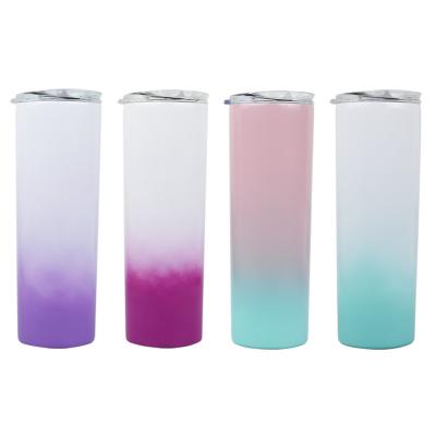 China Hot Sale Gradient 20oz Viable Lean Sublimation Bulk Tumbler Empty Sippy Cups for sale