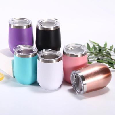 China Sustainable 12oz Wine Tumbler Wholesale Custom Stainless Steel Insulated Wine Tumblers With Lid for sale