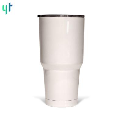 China Sustainable Stainless Steel Sublimation Masks Tumbler 20/30oz Double Wall Vacuum Insulated Lean Tumbler With Straw For Sublimation for sale