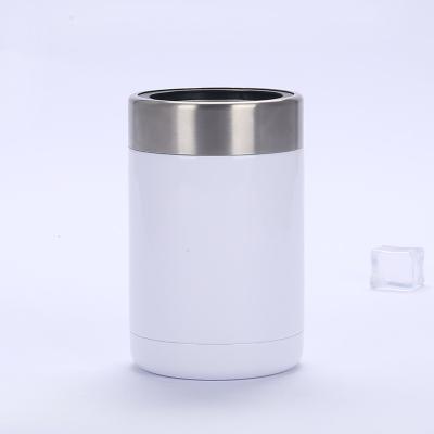 China Customized Viable Logo 12oz Beer Bottle Insulator Cooler Box Cooler Stainless Steel Slim Beach Can Coolers for sale